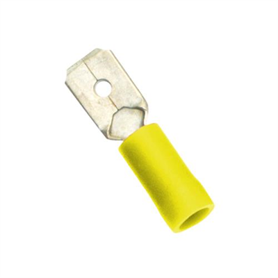 Champion Yellow Male Push - On Spade Terminal - 100pk