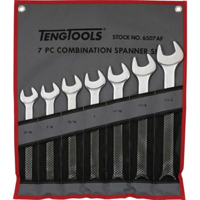 Teng 7pc Combination AF Spanner Set w/Wallet 13/16-1-1/4in