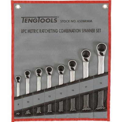 Teng 8pc Rev Ratchet Metric Spanner Set 8-19Metric