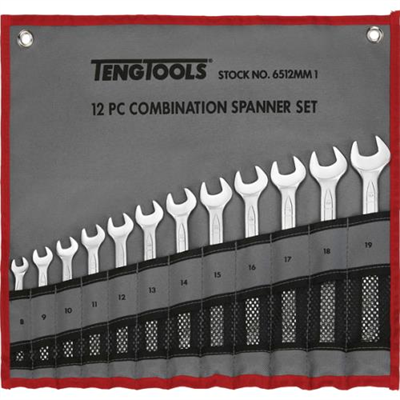Teng 12pc Combination Metric Spanner Set w/Wallet 8-19mm