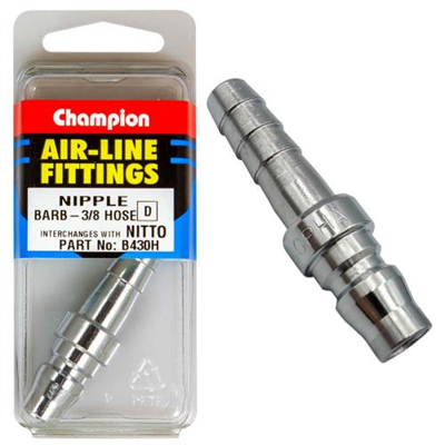 Champion 3/8in Hose Barb Air -Line Nipple Nitto
