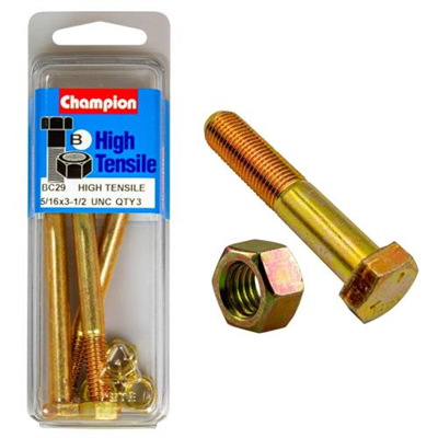 Champion 3-1/2in x 5/16in Bolt And Nut (B)