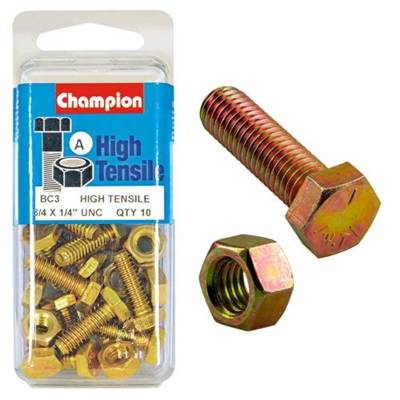 Champion 3/4in x 1/4in Set Screw & Nut (A) - GR5