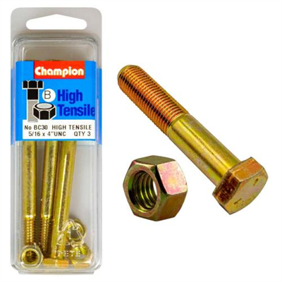 Champion 4in x 5/16in Bolt And Nut (B) - GR5
