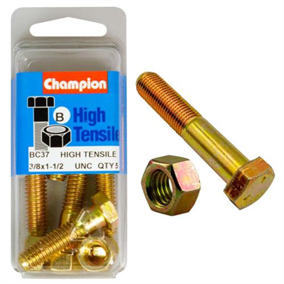 Champion 1-1/2in x 3/8in Bolt & Nut (B) - GR5