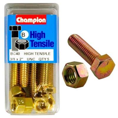 Champion 2 x 3/8in Set Screw & Nut (B) - GR5