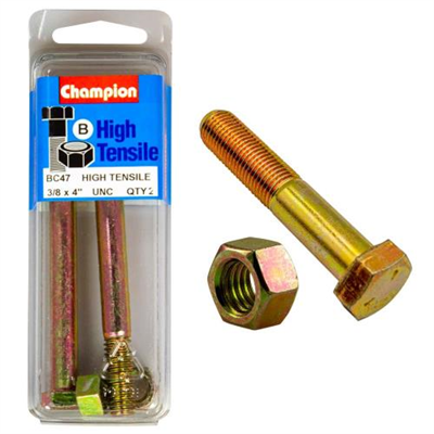 Champion 4 x 3/8in Bolt & Nut (B) - GR5