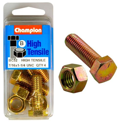 Champion 1-1/4in x 7/16in Set Screw  & Nut (B) - GR5