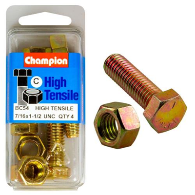 Champion 1-1/2in x 7/16in Set Screw  & Nut « - GR5