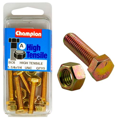 Champion 1-1/4in x 1/4in Set Screw & Nut (A) - GR5