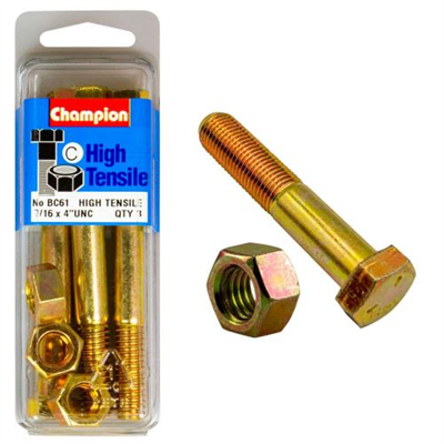 Champion 4 x 7/16in Bolt & Nut (C) - GR5