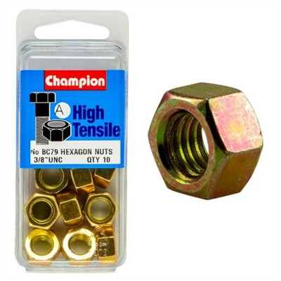 Champion 3/8in UNC Hex Nut (A) - GR5