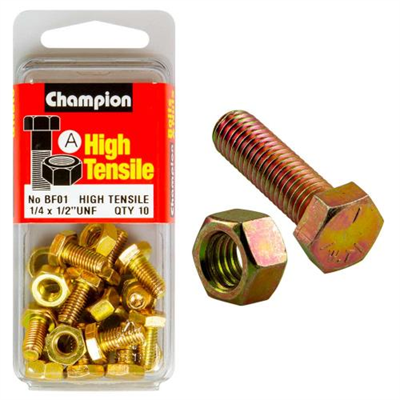 Champion 1/4in x 1/2in Set Screw & Nut (A) - GR5