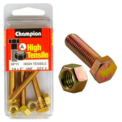 Champion 2in x 1/4in Set Screw & Nut (A) - GR5