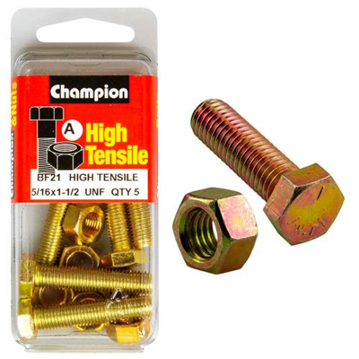 Champion 1-1/2in x 5/16in Set Screw & Nut (A) - GR5