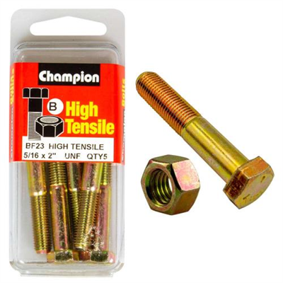 Champion 2 x 5/16in Bolt & Nut (B) - GR5