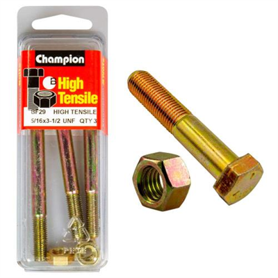 Champion 3-1/2in x 5/16in Bolt And Nut (B) - GR5