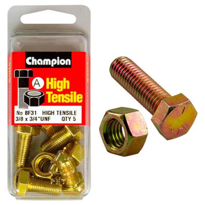 Champion 3/4in x 3/8in Set Screw & Nut (A) - GR5