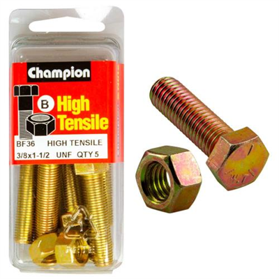 Champion 1-1/2in x 3/8in Set Screw & Nut (B) - GR5