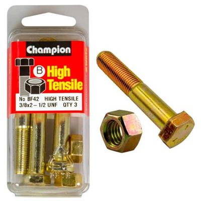 Champion 2-1/2in x 3/8in Bolt And Nut (B) - GR5