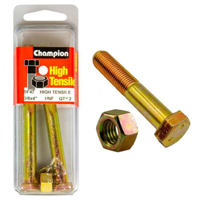 Champion 4in x 3/8in Bolt And Nut (B) - GR5