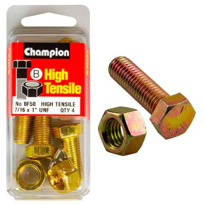 Champion 1 x 7/16in Set Screw & Nut (B) - GR5