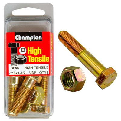 Champion 1-1/2in x 7/16in Bolt And Nut (B) - GR5