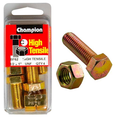 Champion 1 x 1/2in Set Screw & Nut (C) - GR5