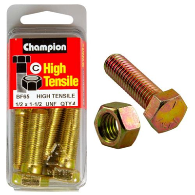 Champion 1-1/2in x 1/2in Bolt And Nut (C) - GR5