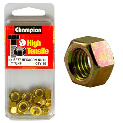Champion 1/4in UNF Hex Nut (A) - GR5