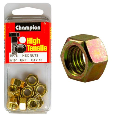Champion 5/16in UNF Hex Nut (A) - GR5