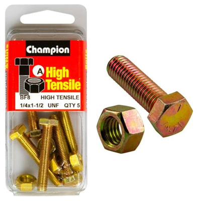 Champion 1-1/2in x 1/4in Set Screw  & Nut (A) - GR5