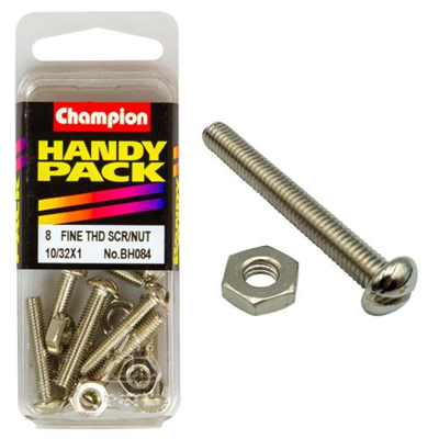 Champion 10/32in x 1in Fine Set Screw & Nut