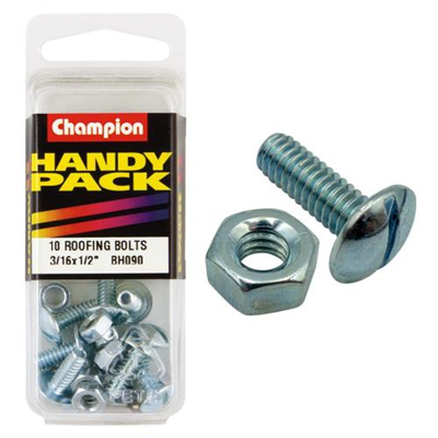 Champion 3/16in x 1/2in Roofing Bolt & Nut