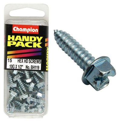 Champion 10G x 1/2in S/Tap Set Screw - Hex HD