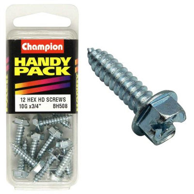 Champion 10G x 3/4in S/Tap Set Screw - Hex HD