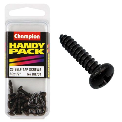 Champion 6G x 1/2in S/Tap Set Screw - Black Zinc