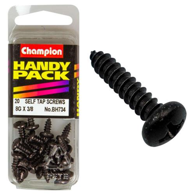 Champion 8G x 3/8in S/Tap Set Screw - Black Zinc