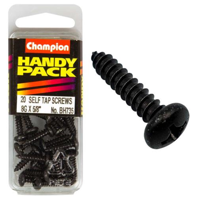 Champion 8G x 5/8in S/Tap Set Screw - Blk Zinc