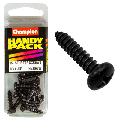 Champion 8G x 3/4in S/Tap Set Screw - Black Zinc