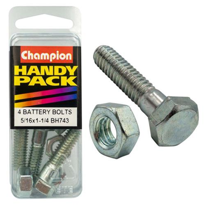 Champion 5/16in x 1-1/4in Sq HD Batt. Bolt & Nut