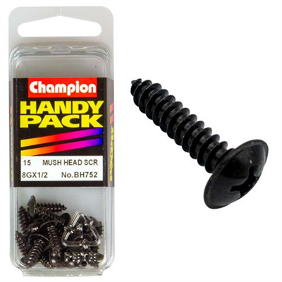 Champion 8G x 1/2in Washer Face S/Tap Set Screw - Blk Zinc
