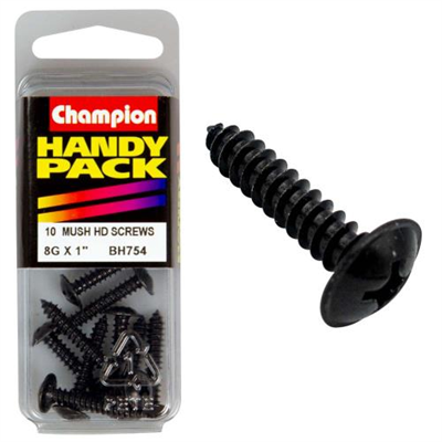 Champion 8G x 1in Washer Face S/Tap Black