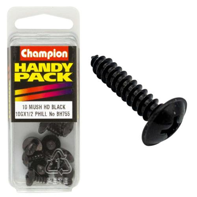 Champion 10G x 1/2in Washer Face S/Tap Set Screw - Blk Zinc