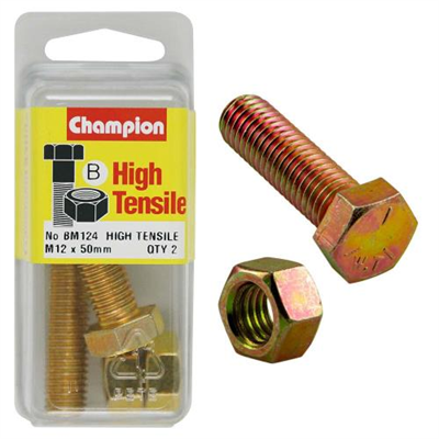 Champion 12 x 50 Set Screw & Nut (B) - GR8.8