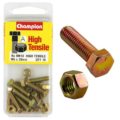 Champion M5 x 20 Set Screw & Nut (A) - GR8.8