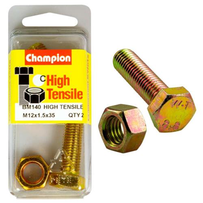 Champion M12 x 35 x 1.5 Set Screw & Nut (C) - GR8.8