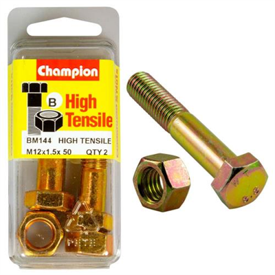 Champion 12 x 50 x 1.5 Bolt And Nut (B) - GR8.8