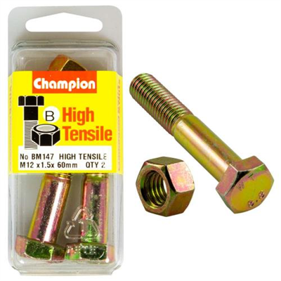 Champion 12 x 60 x 1.5 Bolt And Nut (B) - GR8.8