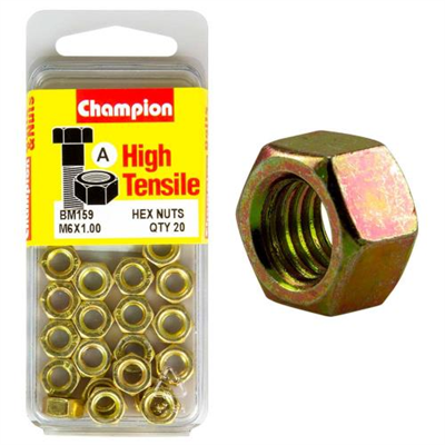 Champion M6 x 1.0 Hex Nut (A) - GR8.8